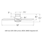 Trey Outdoor Flush Mount LED Ceiling Fan