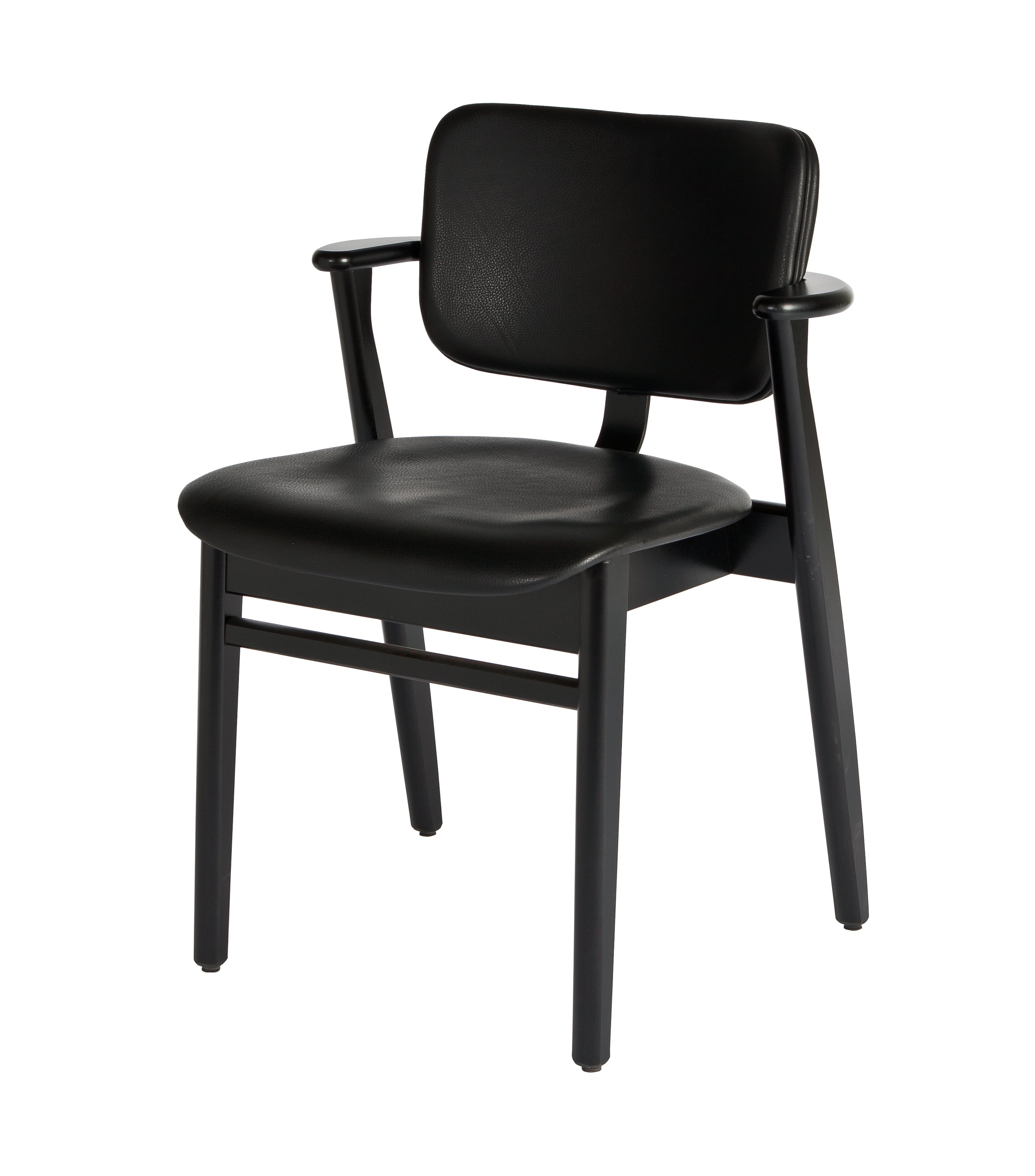 [美品]Artek Domus Chair Black Artek Domus Leather Upholstered Chair - 2Modern