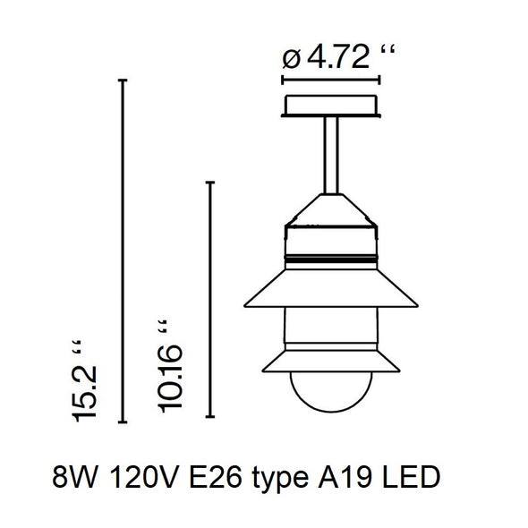 Santorini Outdoor Semi Flush Mount