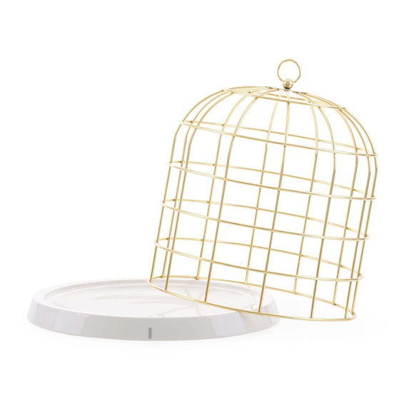 Twitable Birdcage Display With Porcelain Base