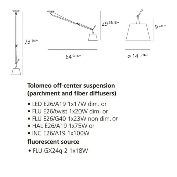 Tolomeo Off Center Suspension Light