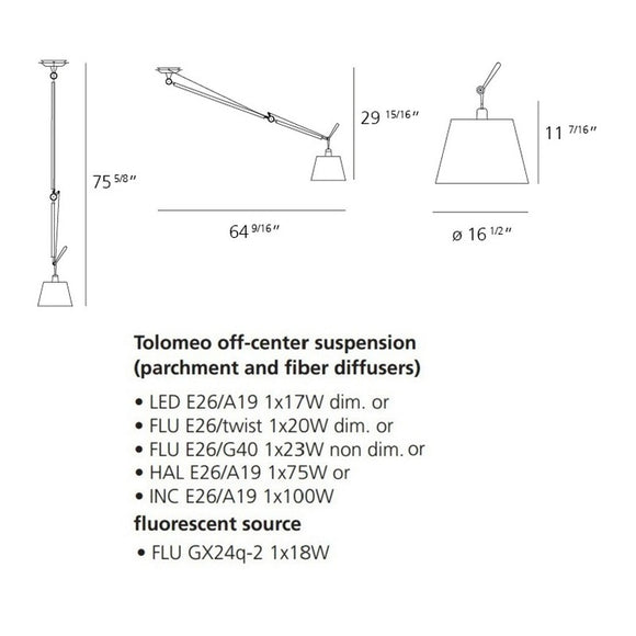 Tolomeo Off Center Suspension Light