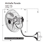 Michelle Parede Wall-Mounted Fan