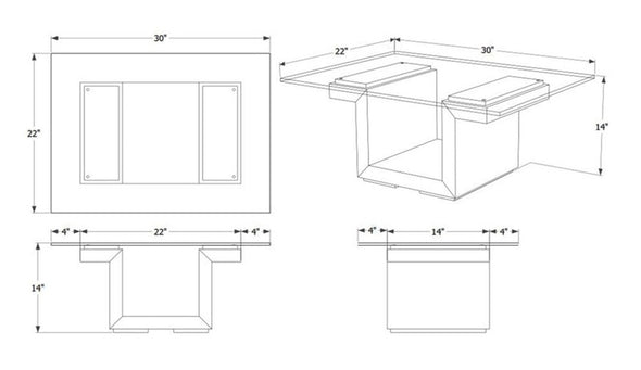 SQG22 Rectangular Side Table