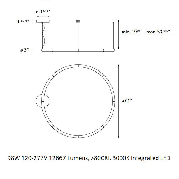 Alphabet of Light Circular Suspension Light