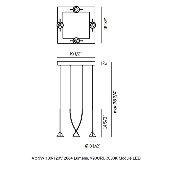 Jewel Square Pendant Light