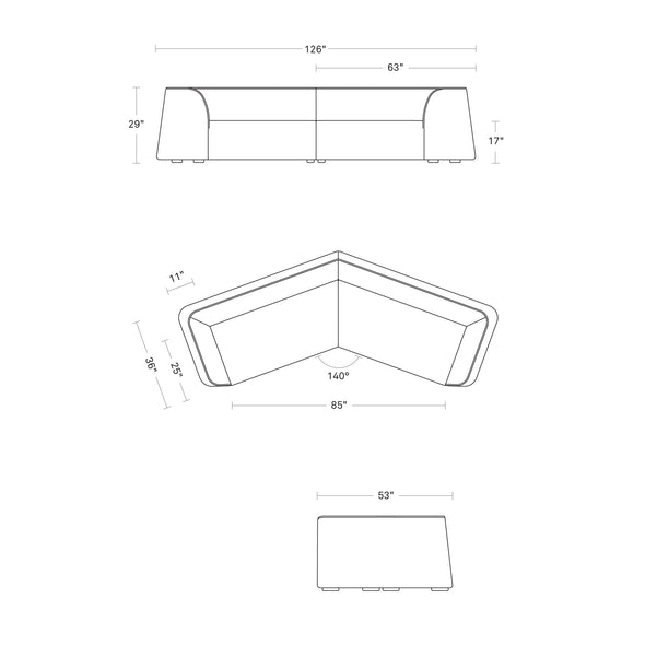 Thataway Small Angled Sectional Sofa