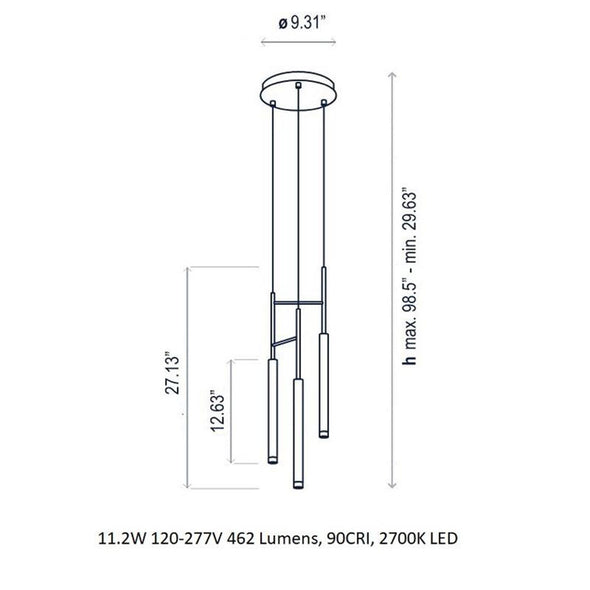 Candle Triple Pendant Light