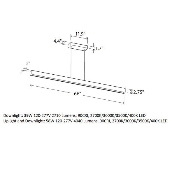 Una LED Linear Pendant Light