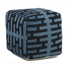 Textured Contemporary Wool Pouf