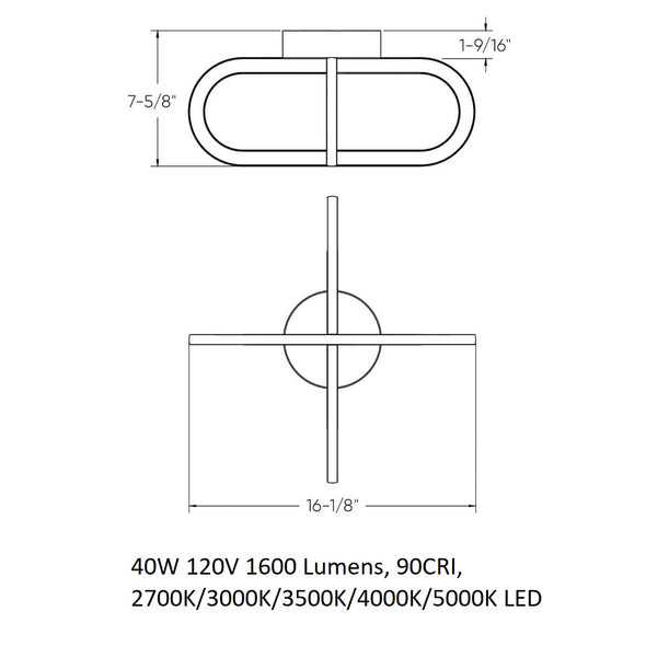 Atom Vertical Ring LED Flush Mount