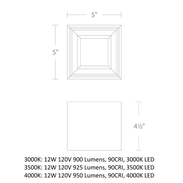 Downtown LED Square Outdoor Flush Mount