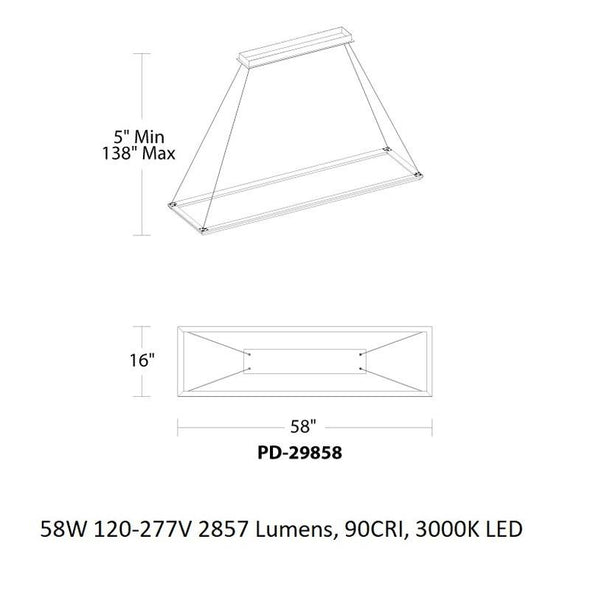 Frame Rectangular LED Pendant Light
