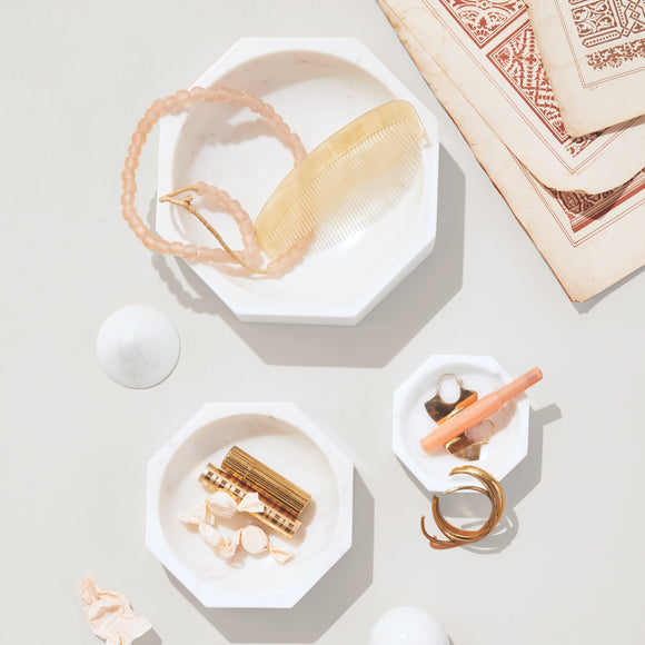 Modernist Octagonal Marble Bowl