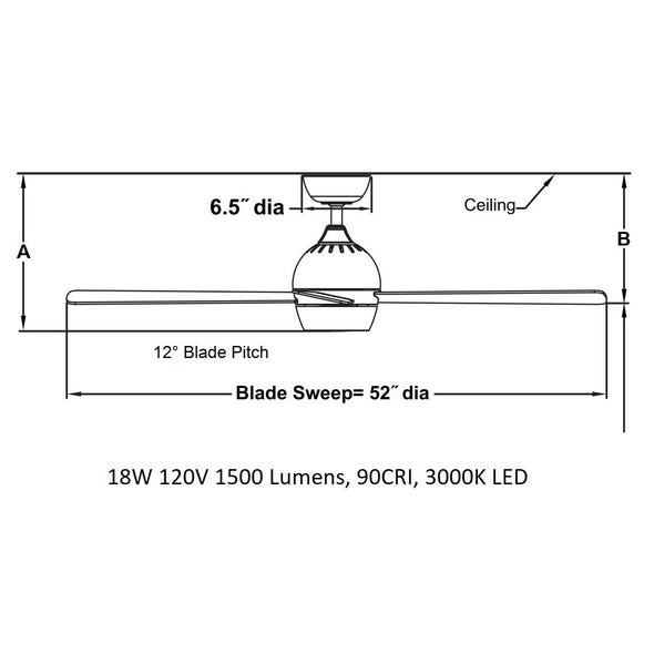 Kwad Ceiling Fan with Light