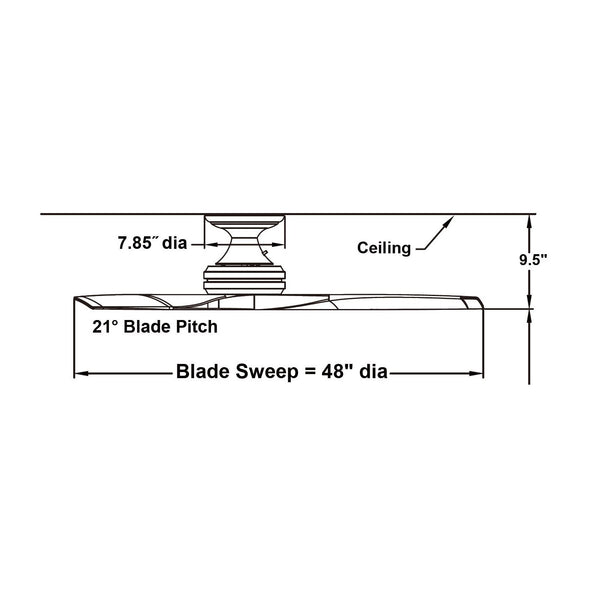 Spitfire 48 Inch Flush Mount Ceiling Fan