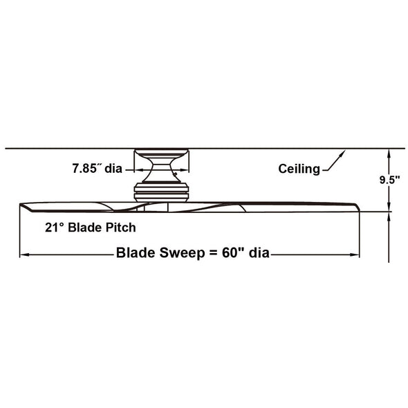 Spitfire 60 Inch Flush Mount Ceiling Fan