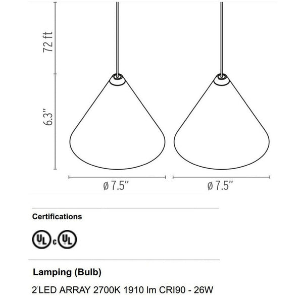 String Light Cone Pendant Light
