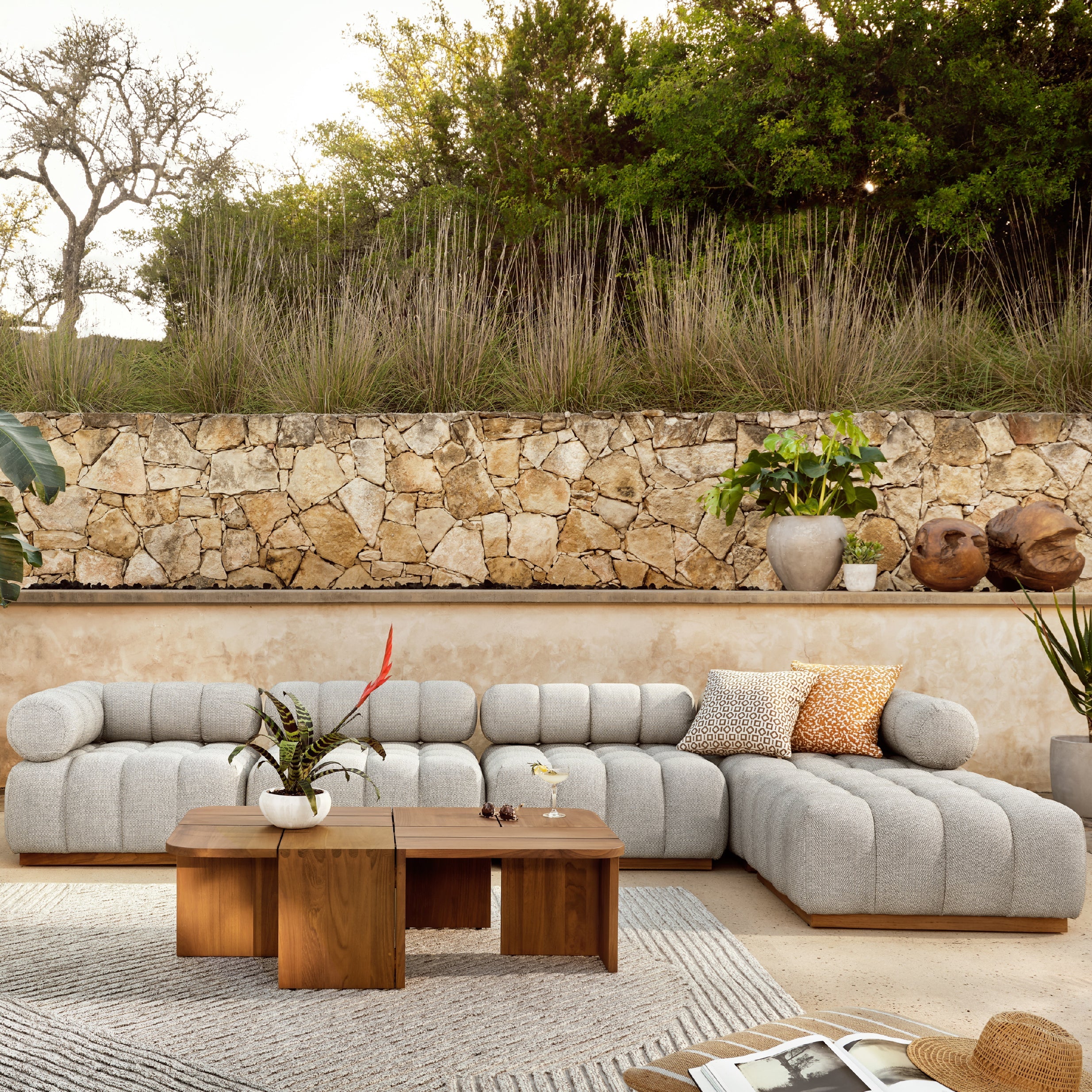 Four Hands Roma Outdoor 3-Piece Sectional - 2Modern