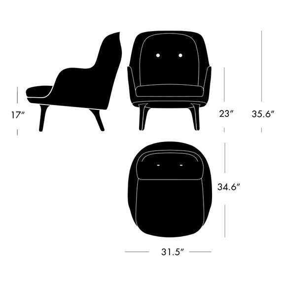 Fri Lounge Chair with Wood Legs