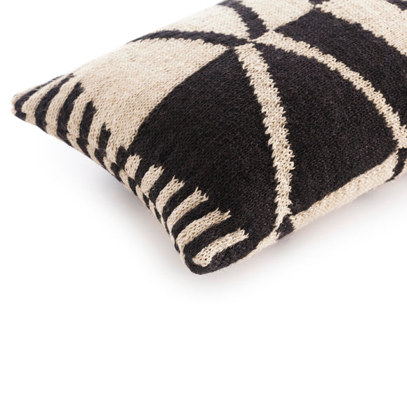 Rustic Chic Geo Pillow - Black and White