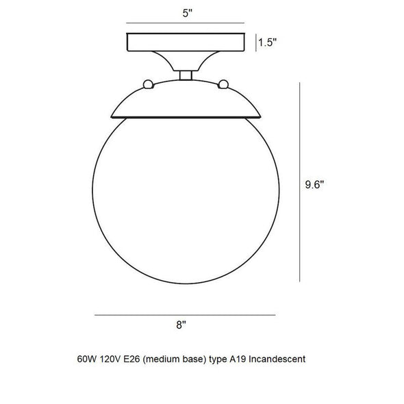 Leo Wall / Ceiling Semi-Flush Mount - Clear Seeded Glass