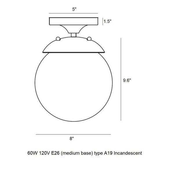 Leo Wall / Ceiling Semi-Flush Mount - Smooth White Glass