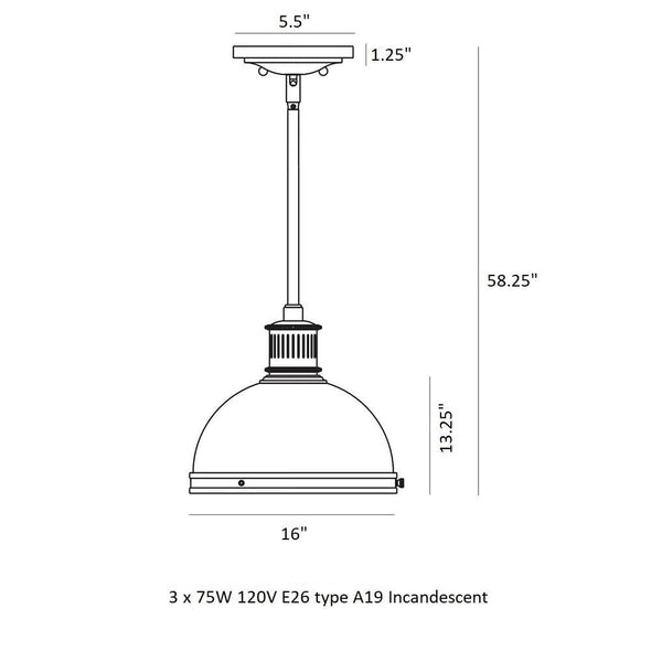 Pratt Street Metal Pendant Light