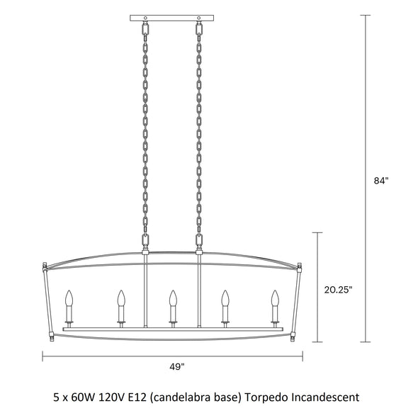 Sean Lavin Thayer Linear Chandelier