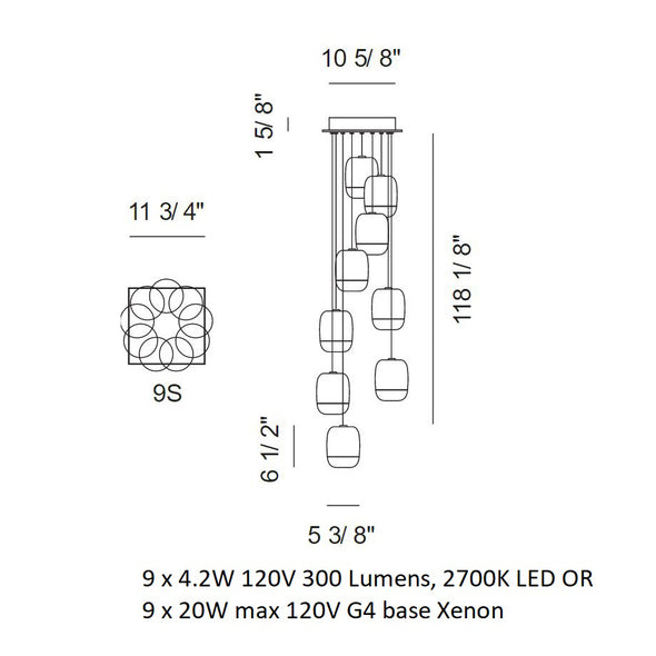 Gong Mini Square Suspension Light