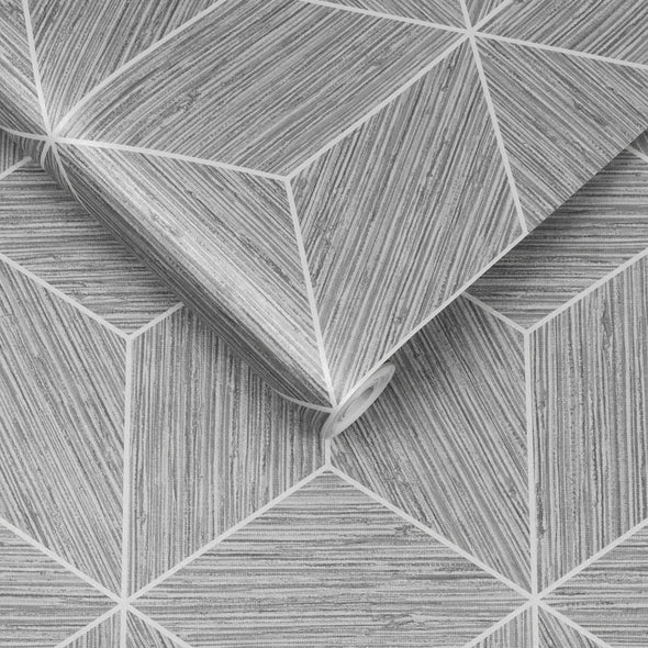 Grasscloth Geo Wallpaper