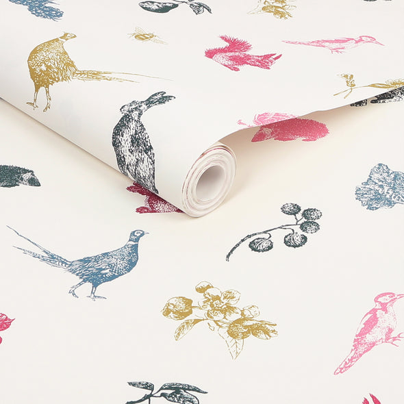 Etched Woodland Wallpaper