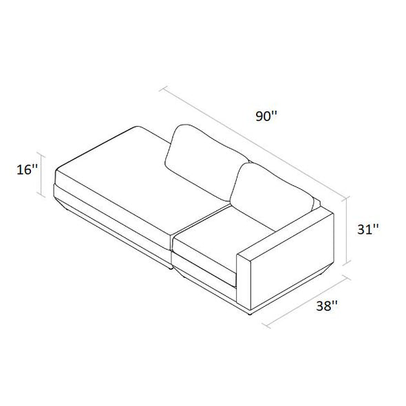 Podium Modular 2-piece Lounge Sofa