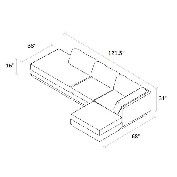 Podium Modular 4-piece Lounge Sectional B