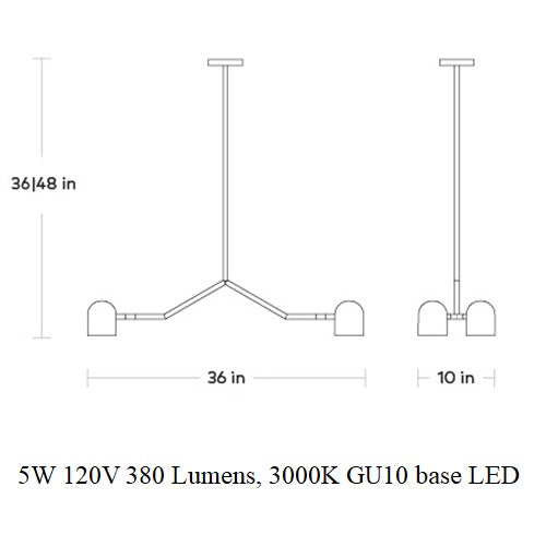 Tandem 4-Head Pendant Light