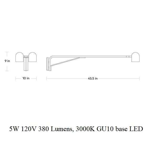 Tandem Swing Arm Wall Lamp