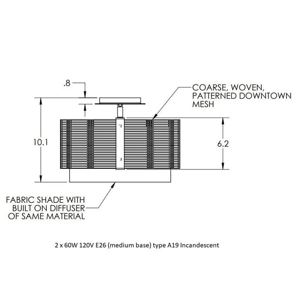 Downtown Mesh Semi-Flush Mount