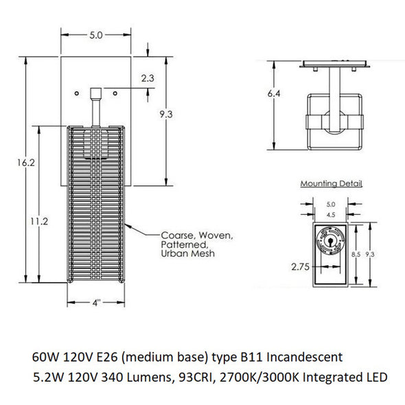 Downtown Mesh Wall Sconce