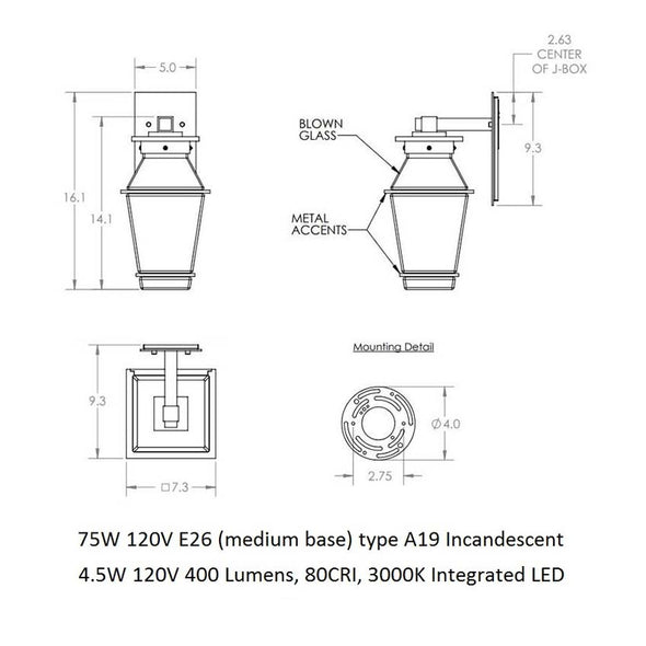 Landmark Outdoor Arm Wall Sconce