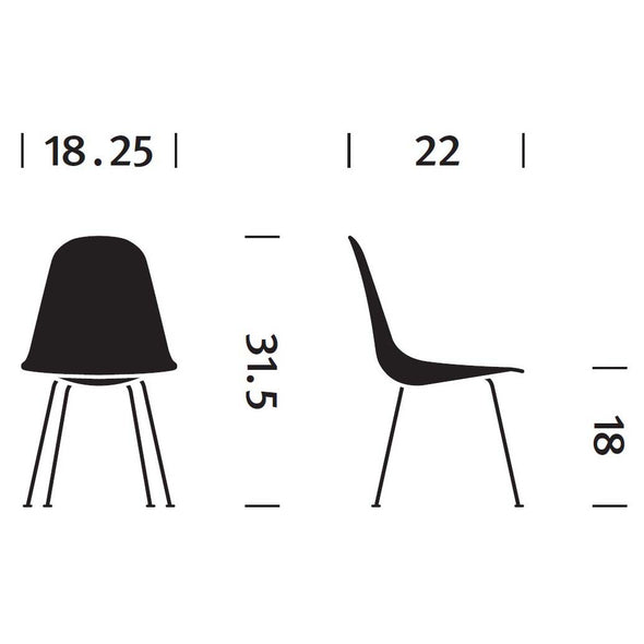 Eames Molded Fiberglass Side Chair 4-Leg Base
