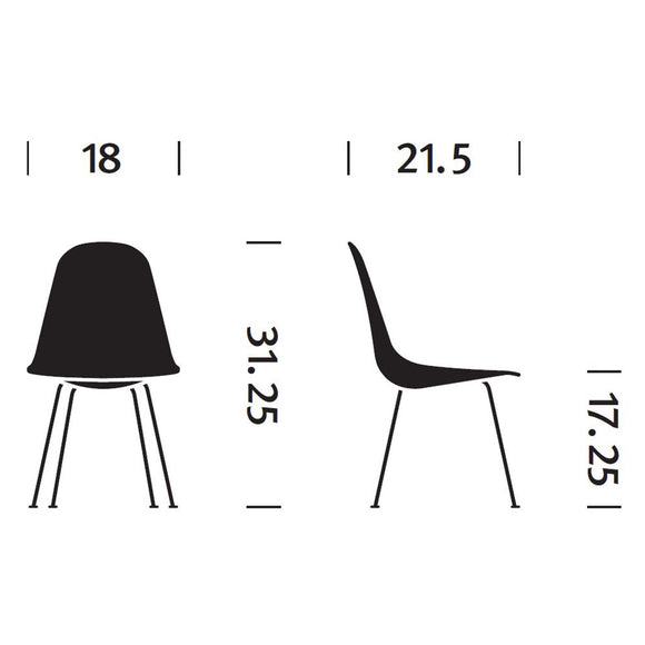 Eames Molded Recycled Plastic Side Chair 4-Leg Base