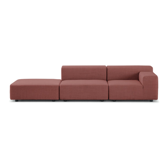 Plastics Outdoor 2-Seater Sofa with Pouf