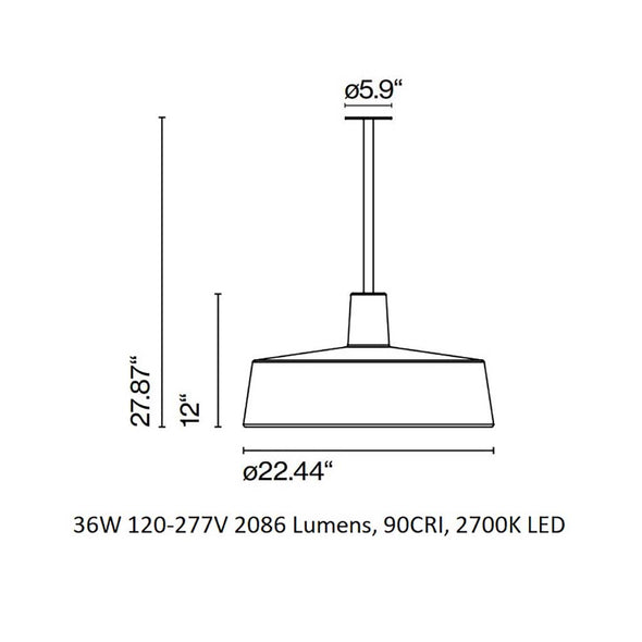 Soho Outdoor LED Fixed Stem Pendant Light