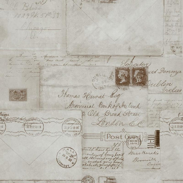 Vintage Letters Wallpaper Sample Swatch