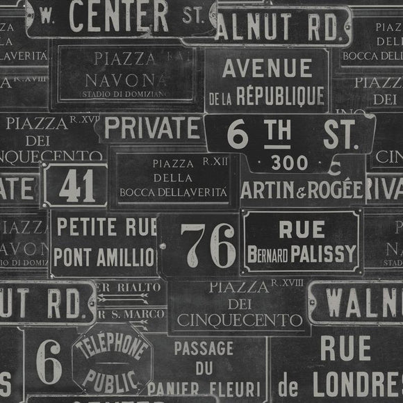 Vintage Signs Wallpaper Sample Swatch