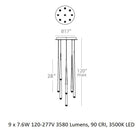 Cascade Crystal LED Round Chandelier