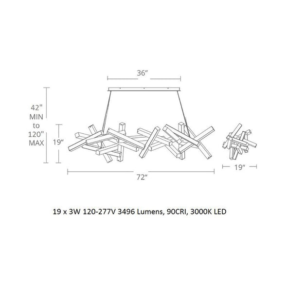 Chaos LED Linear Chandelier