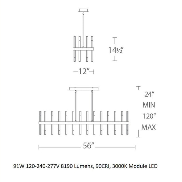 Harmonix LED Linear Chandelier