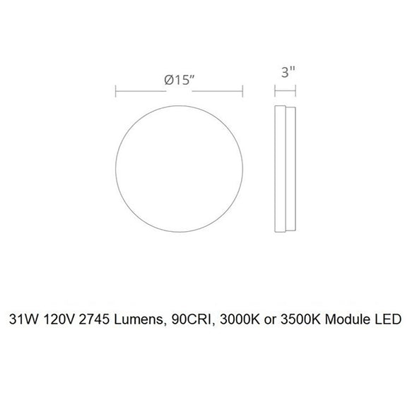 Pi LED Round Flush Mount