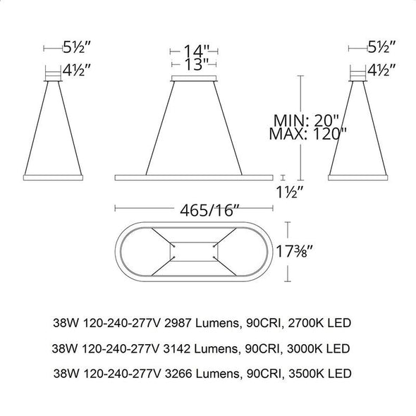 Racetrack LED Chandelier